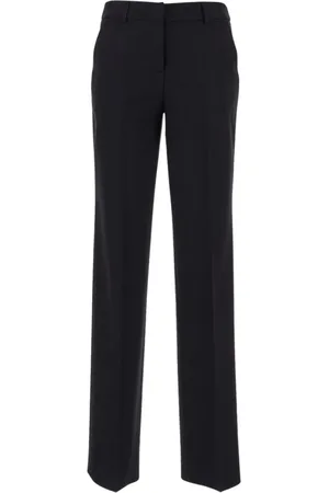 LARDINI Broeken, Dames, Zwart, L, Wol, Klassieke wollen broek