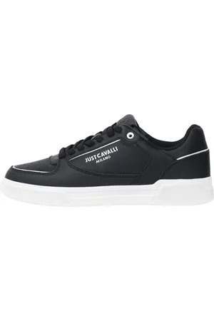 Roberto Cavalli Schoenen, Heren, Zwart, 42 EU, Leer, Zwarte minimalistische sneakers eigentijds ontwerp