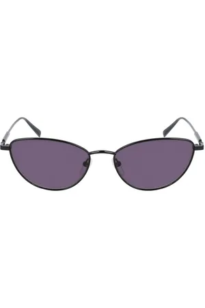 Longchamp Accessoires, Dames, Zwart, ONE Size, Zwarte Metalen Zonnebril