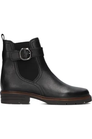 Gabor Schoenen, Dames, Zwart, 35 1/2 EU, Leer, Stijlvolle zwarte enkellaarsjes