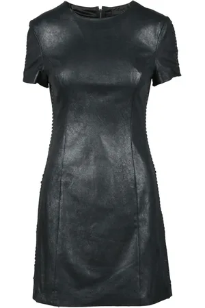 Guess Kleedjes, Dames, Zwart, M, Faux Leather Short Dress
