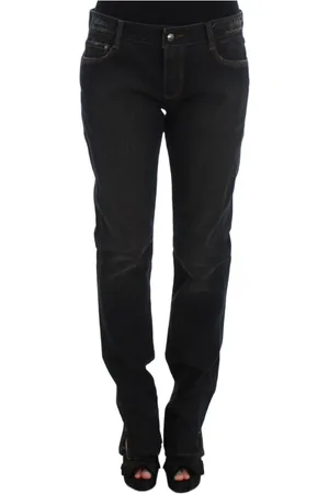 ERMANNO SCERVINO Jeans, Dames, Zwart, L, Katoen, Slim-Fit Boyfriend Jeans
