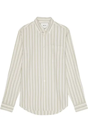 NN.07 Blouses & Shirts, Heren, , L, Katoen, Gestreept Katoen Modal Overhemd