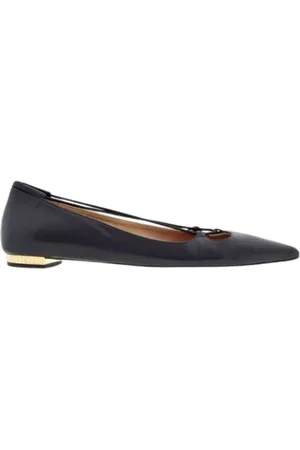 Carolina Herrera Schoenen, Dames, Zwart, 38 EU, Leer, Leren Ballerina`s