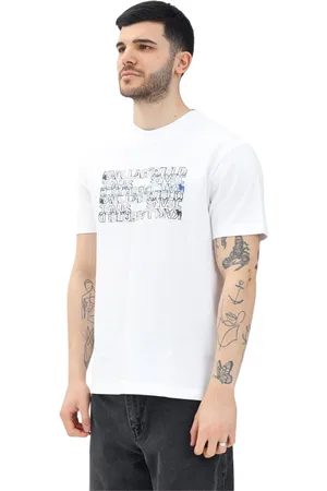 Karl Lagerfeld Tops, Heren, Wit, L, Leer, T-shirts en Polo
