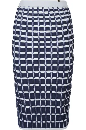 Elisabetta Franchi Rokken, Dames, Blauw, S, Geplooide Rok