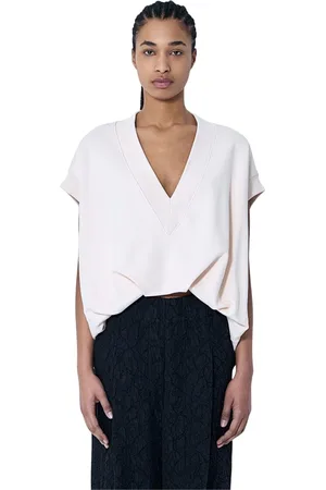 DRIES VAN NOTEN Tops, Dames, , M, Katoen, Katoenen V-hals Sweatshirt Vest
