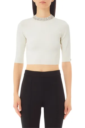 Liu Jo Tops, Dames, Wit, M, Stijlvolle Gesloten Mouwtop
