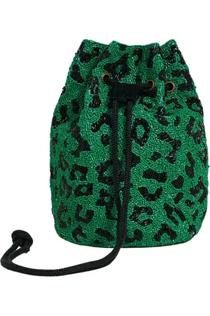 Essentiel Antwerp Tassen, Dames, Groen, ONE Size, Leer, Adorned Khaki Bucket Bag