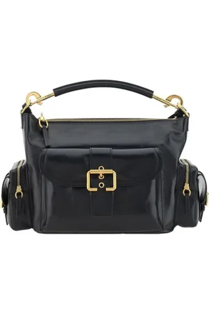 Chloé Tassen, Dames, Zwart, ONE Size, Leer, Leren Camera Handtas met Meerdere Vakken