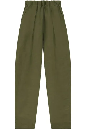 Cortana Broeken, Dames, Groen, L, Linnen, Ama Tapered Broek