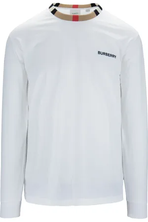 Burberry Sweatshirts & Hoodies, Heren, Wit, XL, Katoen, Crewneck Sweater