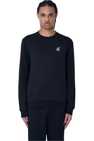 Moncler Sweatshirts & Hoodies, Heren, Zwart, M, Katoen, Katoenen Logo Motif Sweatshirt