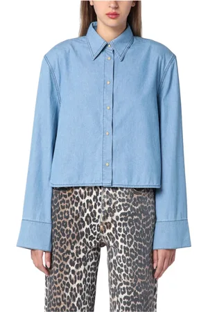 Halfboy Blouses & Shirts, Dames, Blauw, M, Denim, Denim Overhemd Klassieke Stijl