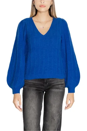Guess Truien, Dames, Blauw, L, Wol, V-hals Truien