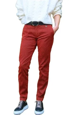 Masons Broeken, Dames, Rood, XS, Katoen, Jacqueline Houndstooth Broek