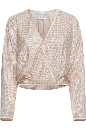 FORTE FORTE Blouses & Shirts, Dames, Roze, M, Polyester, Elegante Roze Blouse
