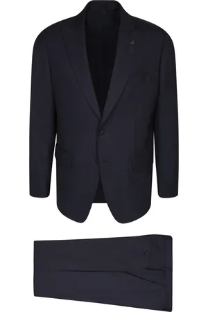 LARDINI Pakken, Heren, Blauw, L, Wol, Single-Breasted Pak