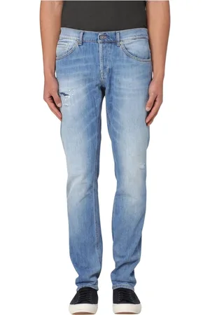 Dondup Jeans, Heren, Blauw, W35, Denim, Slim Fit Denim Jeans