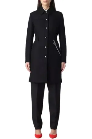 Moschino Mantels, Dames, Zwart, S, Wol, Single-Breasted Jas