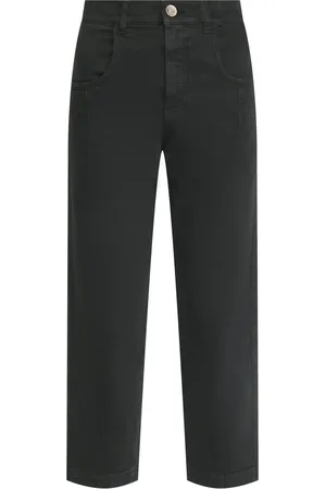 ELEVENTY Broeken, Dames, Zwart, M, Katoen, Carrot Fit Chino`s