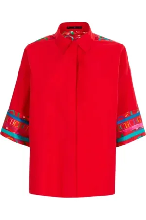Carolina Herrera Blouses & Shirts, Dames, Rood, S, Katoen, Oversized Blouse