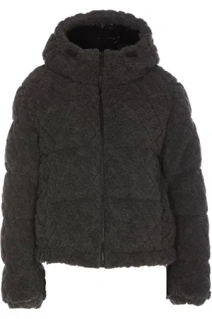 Fendi Jassen, Dames, Grijs, S, Wol, Logo FF Wollen Alpaca Jas