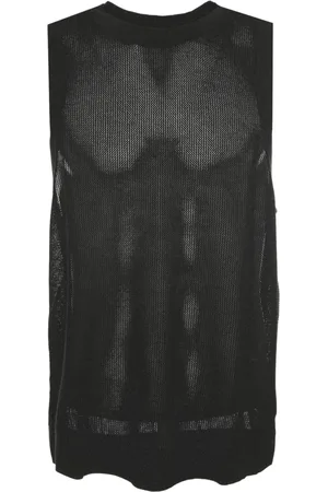Drykorn Truien, Heren, Zwart, S, Elegante Tanktop met Kabelpatroon