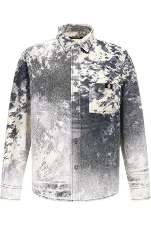 Roberto Cavalli Overhemden, Heren, Blauw, XL, Katoen, Blauwe Appaloosa Print Shirt Made in Italy