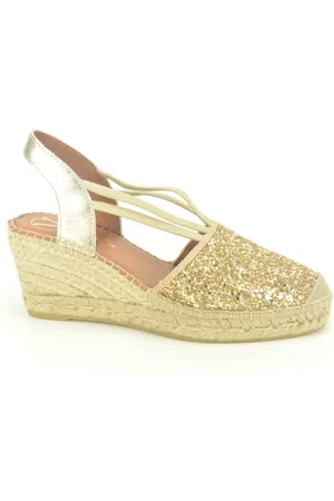 Viguera Schoenen, Dames, Geel, 36 EU, Jute, Goud Glitter Jute Spiez