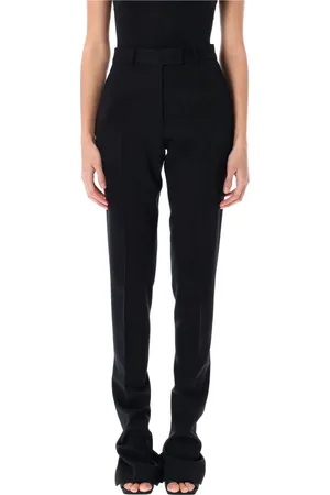 The Attico Broeken, Dames, Zwart, S, Wol, Flared Lange Broek