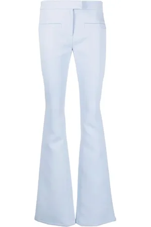 Courrèges Broeken, Dames, Blauw, M, Polyester, Flared Broek