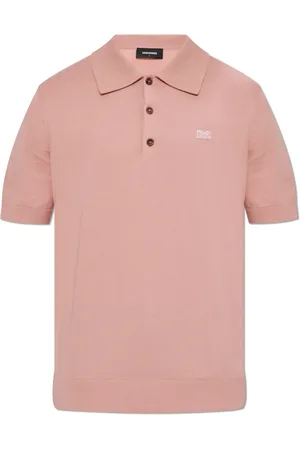 Dsquared2 Tops, Heren, Roze, XL, Katoen, Cotton Polo met Logo