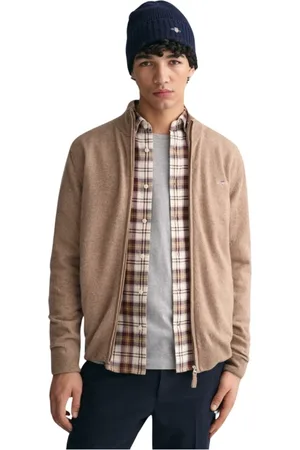 GANT Truien, Heren, , S, Wol, Superfijne Lamswollen Cardigan met Rits