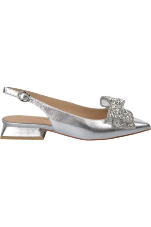 Alma en Pena Schoenen, Dames, Grijs, 39 EU, Leer, Platte schoen met strik