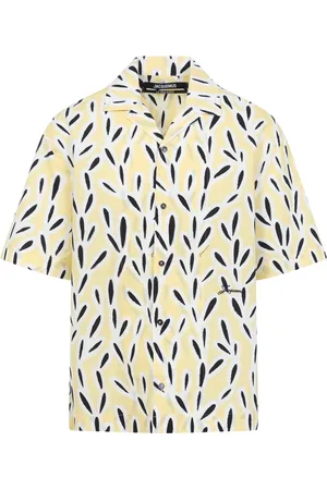 Jacquemus Overhemden, Heren, Geel, L, Katoen, Levendige gele & oranje overhemd