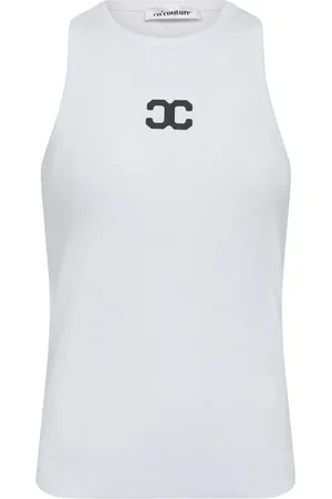 Co`Couture Tops, Dames, Wit, XS, Katoen, Sportief Tanktop met Logo
