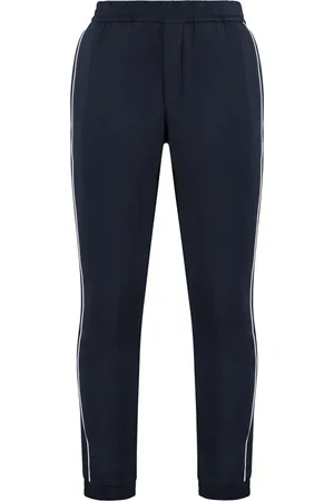 Emporio Armani Broeken, Heren, Blauw, XL, Katoen, Cotton Trainingsbroek met Zakken