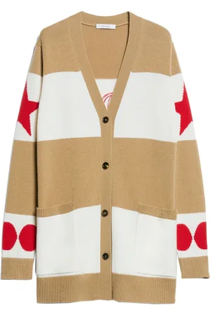 Max Mara Truien, Dames, , S, Wol, Jacquard Gestreept Vest