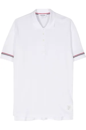 Thom Browne Tops, Heren, Wit, XL, Katoen, RWB Polo Shirt