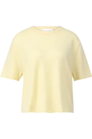 Lisa Yang Tops, Dames, Geel, S, Cashmere T-shirt met modern design