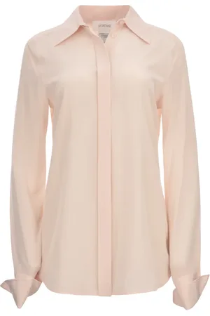 Sportmax Blouses & Shirts, Dames, Roze, L, Silk Slim Fit Shirt