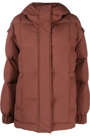 Stand Studio Jassen, Dames, Bruin, L, Polyester, Bruine Puffer & Donzen Jas
