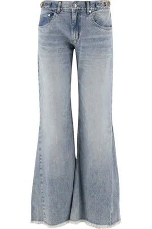 Stella McCartney Jeans, Dames, Blauw, W29, Denim, Wide Leg Denim Jeans met Geborduurd Logo