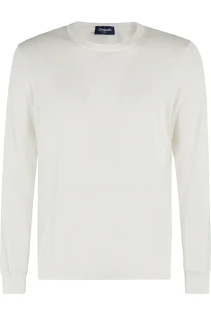 DRUMOHR Truien, Heren, Wit, 2Xl, Katoen, Gebreide Trui Melk Wit