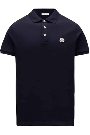 Moncler Tops, Heren, Blauw, 2Xl, Katoen, Tijdloze Navy Polo met Tricolor Details