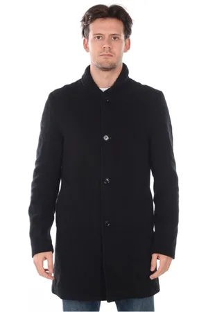 D.A. Daniele Alessandrini Mantels, Heren, Zwart, L, Wol, Coats