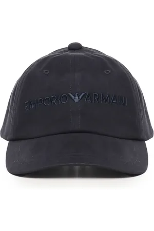 Emporio Armani Accessoires, Heren, Blauw, ONE Size, Katoen, Baseballpet met geborduurd logo