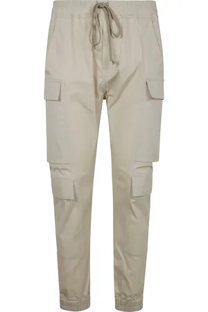 Rick Owens Broeken, Heren, Wit, XL, Katoen, Witte Cargo Broek Elastische Taille