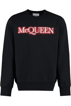Alexander McQueen Sweatshirts & Hoodies, Heren, Zwart, XL, Katoen, Logo Sweatshirt met Ronde Hals